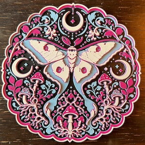 Lunar Moth - 3D Wall Art, Glow-in-the-Dark or Matte Celestial Relief Signature Glow