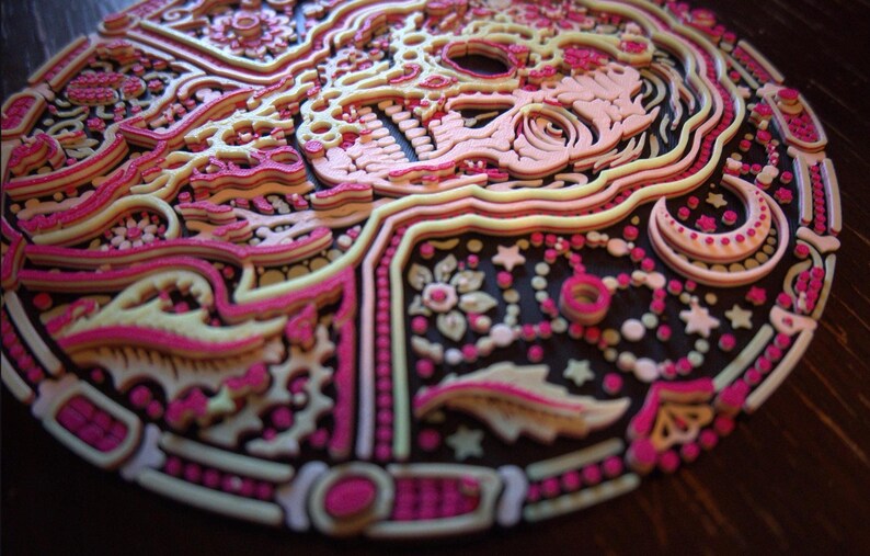 Zombo Glow-in-the-Dark Zombie Skull Wall Art, UV-Reactive 3D Relief