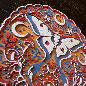Lunar Moth - 3D Wall Art, Glow-in-the-Dark or Matte Celestial Relief bild 9