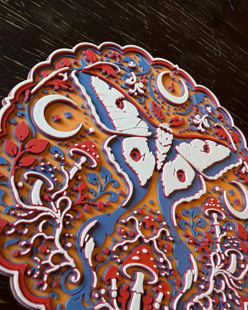Lunar Moth - 3D Wall Art, Glow-in-the-Dark or Matte Celestial Relief bild 9