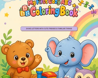 Libro para colorear del abecedario: 26 páginas para colorear del alfabeto imprimibles para niños en edad preescolar de 3 a 5 años.