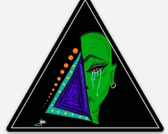 All-seeing Alien sticker- original art decal