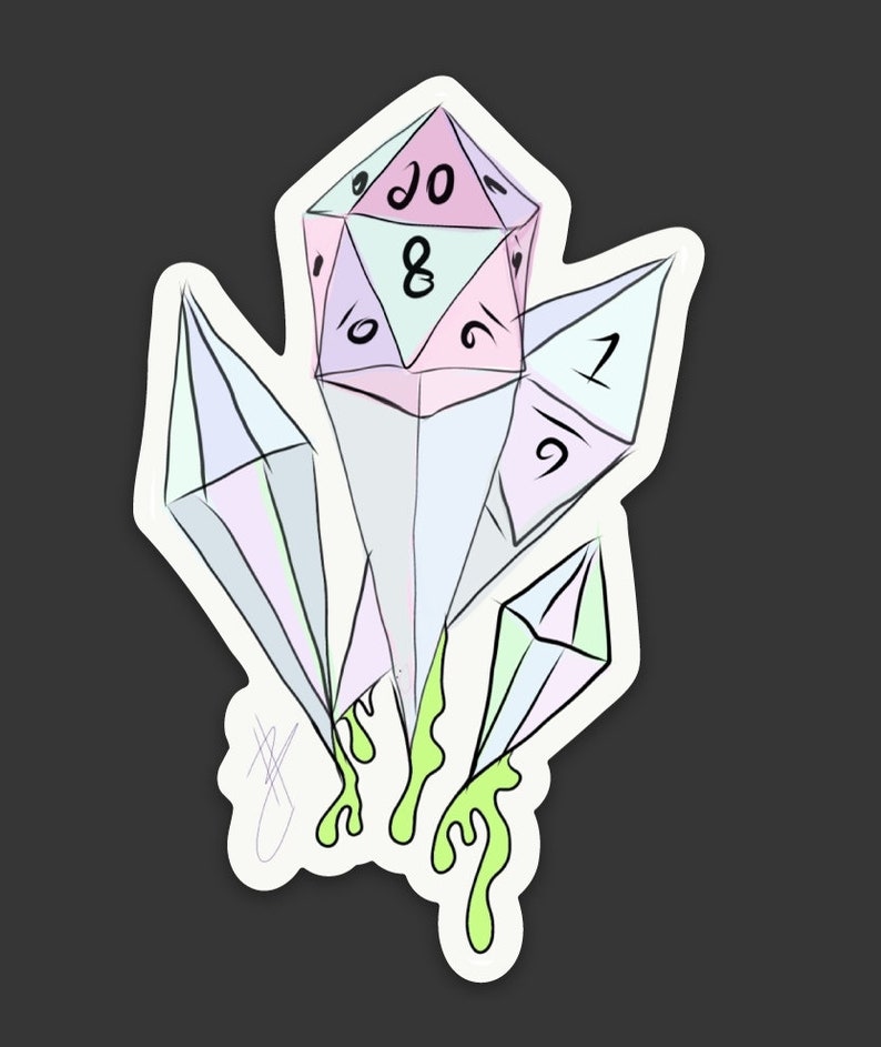 D20 Crystals Sticker Custom Dnd Art Decal - Etsy