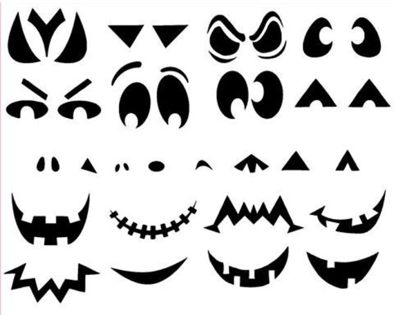 Create Your Own Pumpkin Faces Halloween Vinyl Sticker Decal Etsy