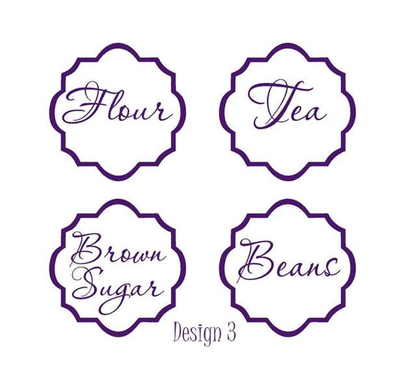 Custom Vinyl Kitchen Label Decal Vinyl Name Decal Name Etsy