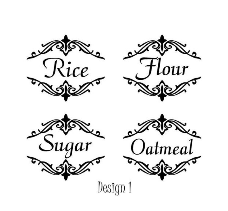 Custom Vinyl Kitchen Label Decal Vinyl Name Decal Name Etsy