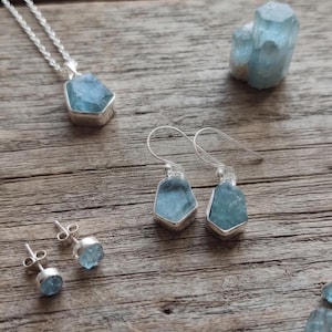 Natural Aquamarine Earrings, 925 Sterling Silver Earrings, Handmade Blue Gemstone Dangle Earrings, Minimalist Jewelry, Gift for Her