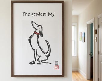 Affiche « Le plus gentil des chiens » | Décoration murale minimaliste pour animaux de compagnie (Téléchargement numérique)