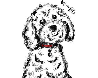 Custom Pet Portrait From Photo, Personalised Dog or Cat Portrait, Hand Drawn Pet Art, Pet Memorial Gift, Pet Loss Keepsake