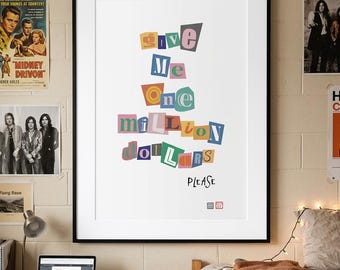 Funny Ransom Note Art Print | Colourful Typography Wall Art (Digital Download)