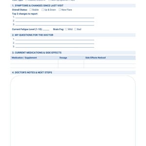MS Appointment Planner | Symptom Tracker, Visit Prep Sheet (Digital Download)