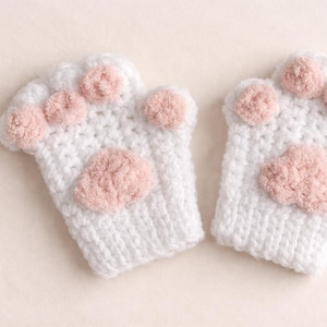 Cat Paw Fingerless Gloves Crochet Pattern PDF, Cute Paw Mittens, Beginner Crochet Gloves, Kawaii Hand Warmers, Gift for Cat Lovers