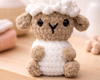 Schaf Häkelanleitung PDF, kein nähen, Amigurumi Lamm, Stoffschaf Plüschtier, Anfänger Häkelanleitung, Bauernhof Tier, süßes Mini Schaf, DIY Geschenk