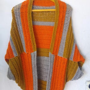 Crochet Easy Shrug Pattern, Crochet Cacoon Pattern, Women&#39;s Crochet Poncho, Easy Crochet Sweater, Oversized Sweater Cardigan, Batwing shrug