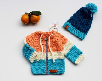 Modello maglione per bambini all'uncinetto, modello all'uncinetto, modello per bambini all'uncinetto, pullover per bambini, giacca per bambini all'uncinetto, download immediato di PDF