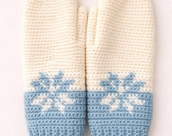 Crochet Snowflake Mittens Pattern PDF, Nordic Mittens Crochet Pattern, Tapestry Crochet Mittens, Winter Gloves Pattern, Snowflake Graph