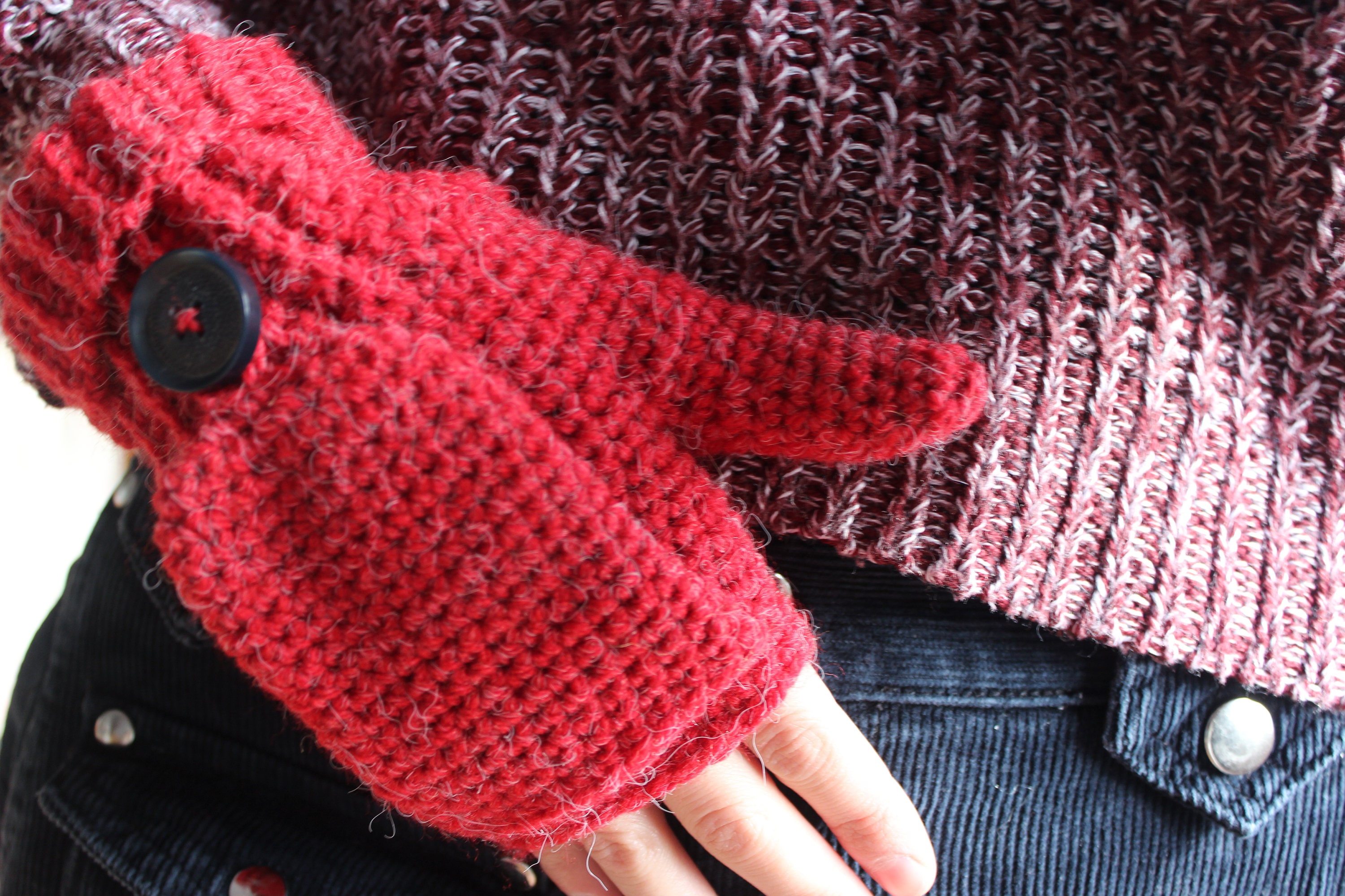 Easy Fingerless Mittens With Flaps. Adult and Child Sizes. PDF Etsy