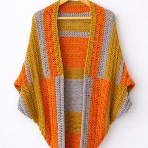 Crochet Cocoon Shrug Pattern PDF, Easy Oversized Cardigan, Boho Crochet Wrap Pattern, Beginner Friendly Shawl Cardigan