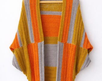 Cocoon Shrug Pattern PDF häkeln, einfache übergroße Strickjacke, Boho häkeln Wrap Muster, anfängerfreundliche Schal Strickjacke