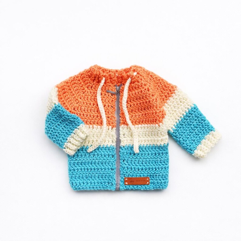 Baby Strickjacke Häkelanleitung, Baby Jacke PDF gehäkelt, Anfänger gehäkelte Baby Strickjacke, 0-5T Größen, Instant Download Bild 1