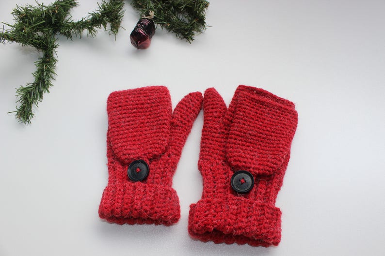 Easy Fingerless Mittens With Flaps. Adult and Child Sizes. PDF Etsy