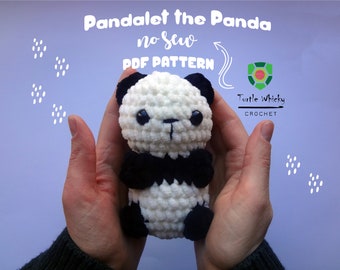 Crochet No Sew Panda Pattern, Plush Toy PDF Digital Download, Little Panda Amigurumi Crochet Pattern, Bear Panda Keychain