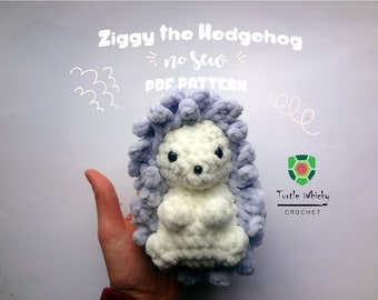 Hedgehog Crochet Pattern: No Sew Amigurumi Plush Hedgehog PDF - Easy Beginner Friendly Cute Ziggy the Hedgehog Tutorial, Plushie Toy Pattern