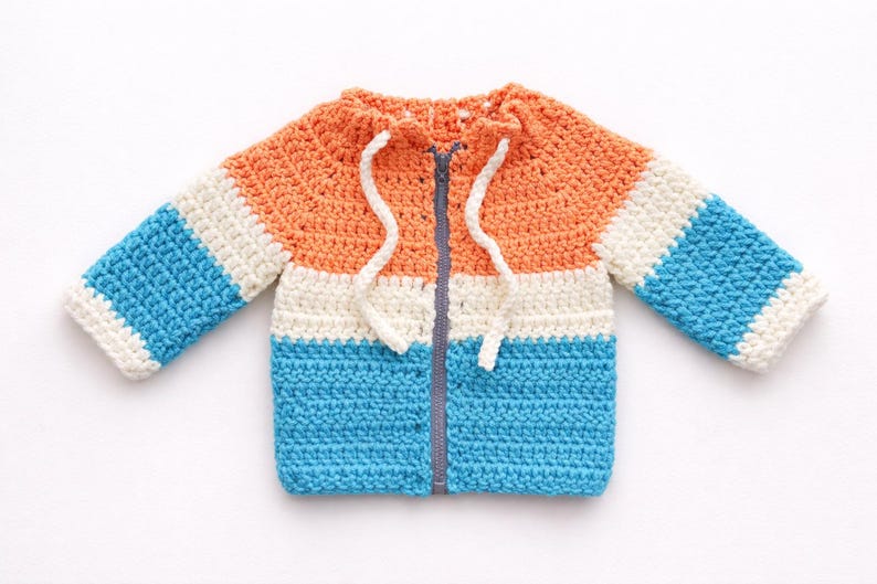 Baby Strickjacke Häkelanleitung, Baby Jacke PDF gehäkelt, Anfänger gehäkelte Baby Strickjacke, 0-5T Größen, Instant Download Bild 5