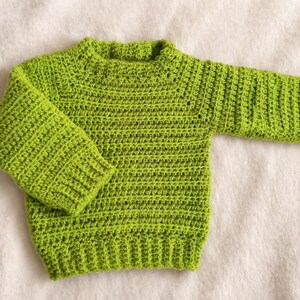 Crochet Baby Sweater Pattern PDF | Easy Beginner Pullover 0–6 Months | Raglan Crochet Baby Top | Instant Download image 3