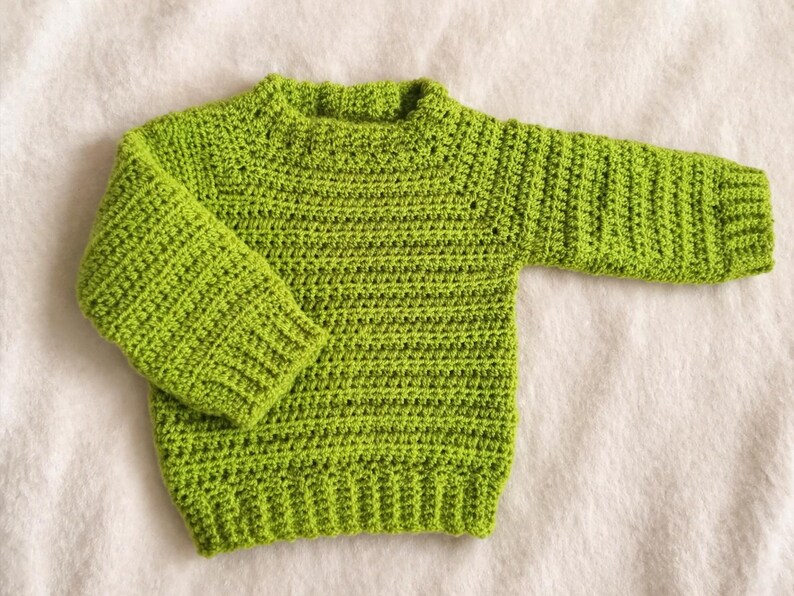 Crochet Baby Sweater Pattern PDF | Easy Beginner Pullover 0–6 Months | Raglan Crochet Baby Top | Instant Download image 3
