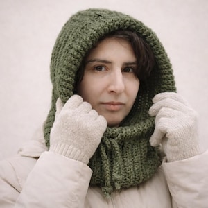 Crochet Balaclava Pattern, Hooded Scarf Crochet PDF, Easy Hood Cowl Pattern, Beginner Winter Hood, Ski Mask Crochet