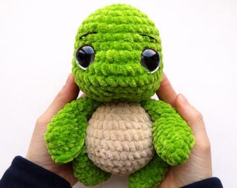 Sea Turtle Crochet Pattern PDF, Low Sew Amigurumi Plush Toy, Beginner Crochet Turtle, Cute Plush Animal Pattern, Easy Crochet Toy