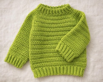 Crochet Baby Sweater Pattern PDF | Easy Beginner Pullover 0–6 Months | Raglan Crochet Baby Top | Instant Download