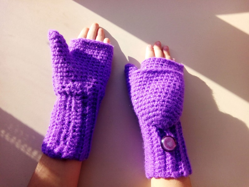 Easy Fingerless Mittens With Flaps. Adult and Child Sizes. PDF Etsy
