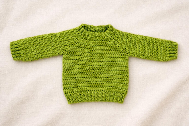 Crochet Baby Sweater Pattern PDF | Easy Beginner Pullover 0–6 Months | Raglan Crochet Baby Top | Instant Download image 2