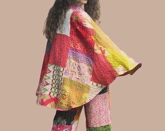 Bohemian Patchwork Kantha Kimono