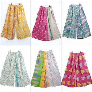 Handgjorda vintage bomullsvida vändbara Kantha-byxor - grossistparti