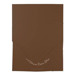 Maison Illuminé | A Dream Come True Baby Swaddle Blanket | Brown, Script Text