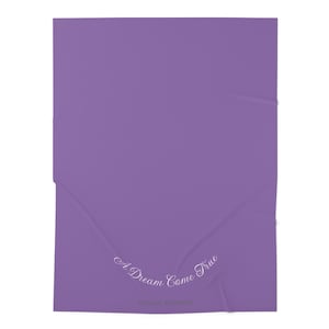 Maison Illuminé | A Dream Come True Baby Swaddle Blanket | Light Purple, Script Text
