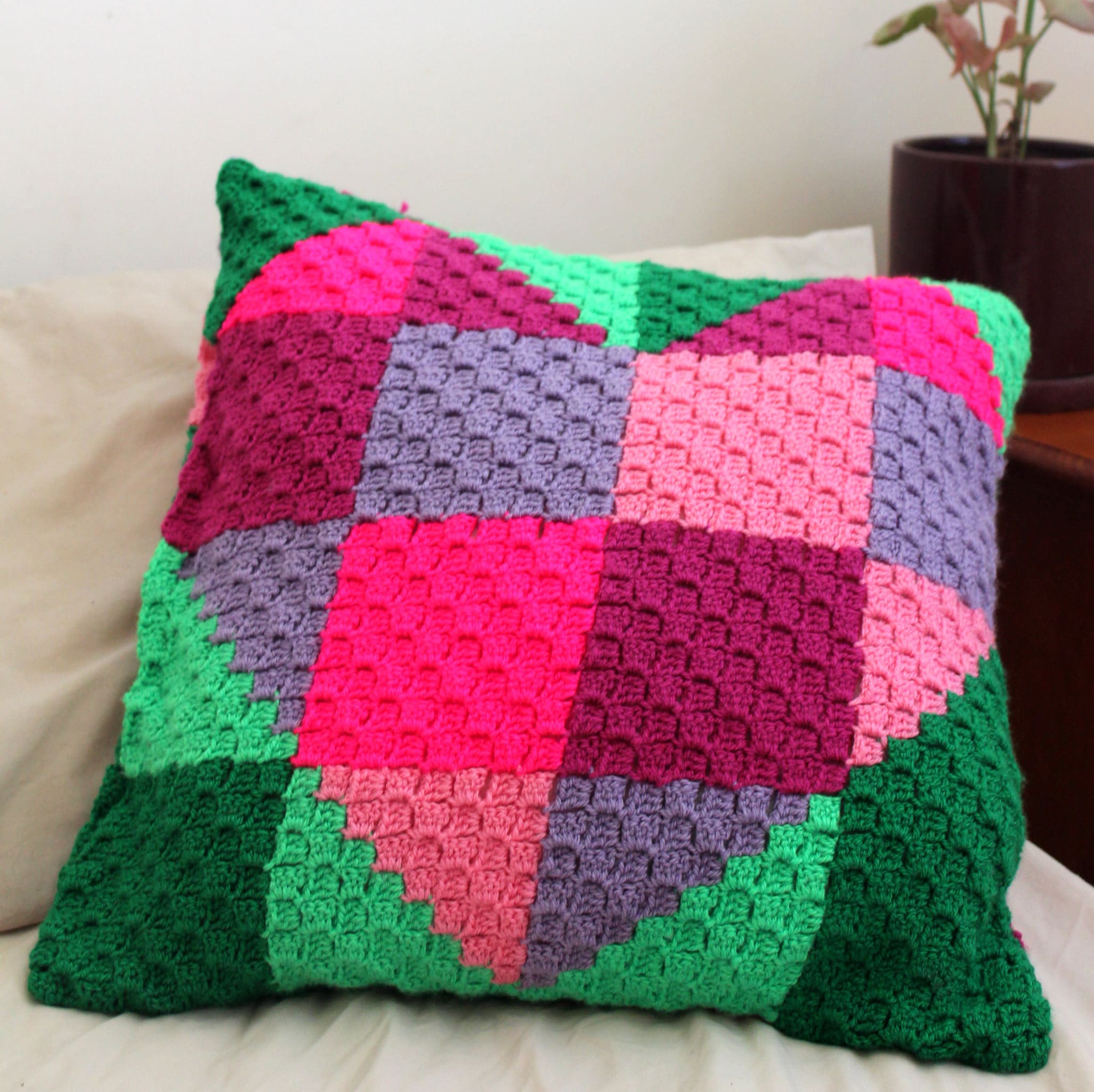 Crochet Heart Cushion Cover. Pattern Only. C2C Corner to Etsy