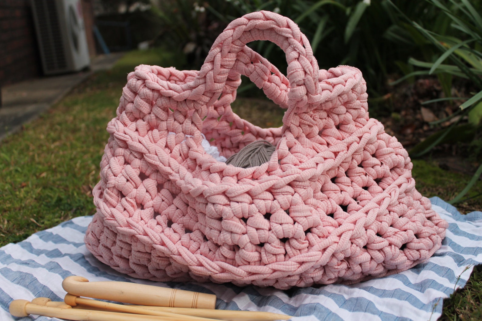 Pattern crochet tshirt yarn bag crocheted market bag Etsy