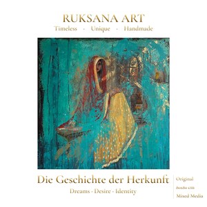 Die Geschichte der Herkunft | Original Oil Painting | Symbolic Figurative Art | Soulful Statement Decor | 80 x 80 cm
