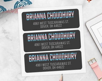Trans Rights Return Address Labels - Personalized Charity Stickers - Brianna