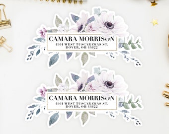 Address Labels / Floral Geometric Modern Return Address Labels / Custom Address Labels / Address Sticker / Address Label Sticker / Camara