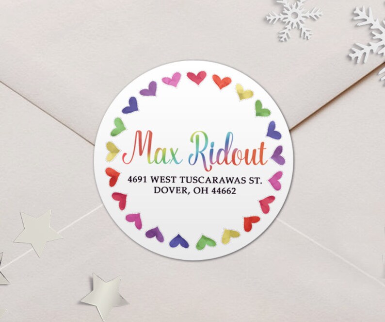 30 Custom Heart Tree Personalized Address Labels