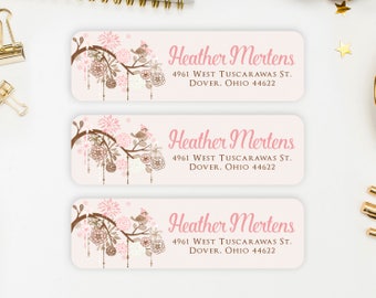 Address Labels / Christmas, Winter Return Address Labels / Custom Address Labels / Address Sticker / Address Label Sticker / The Heather