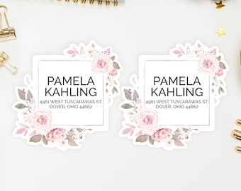 Address Labels / Floral Geometric Modern Return Address Labels / Custom Address Labels / Address Sticker / Address Label Sticker / Pamela