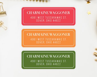 Custom Bright Spring Colors Modern Return Address Labels - Charmaine