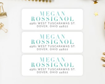 Address Labels / Mint Ombre Personalized Return Address Labels / Custom Address Labels / Address Sticker / Address Label Sticker / The Megan