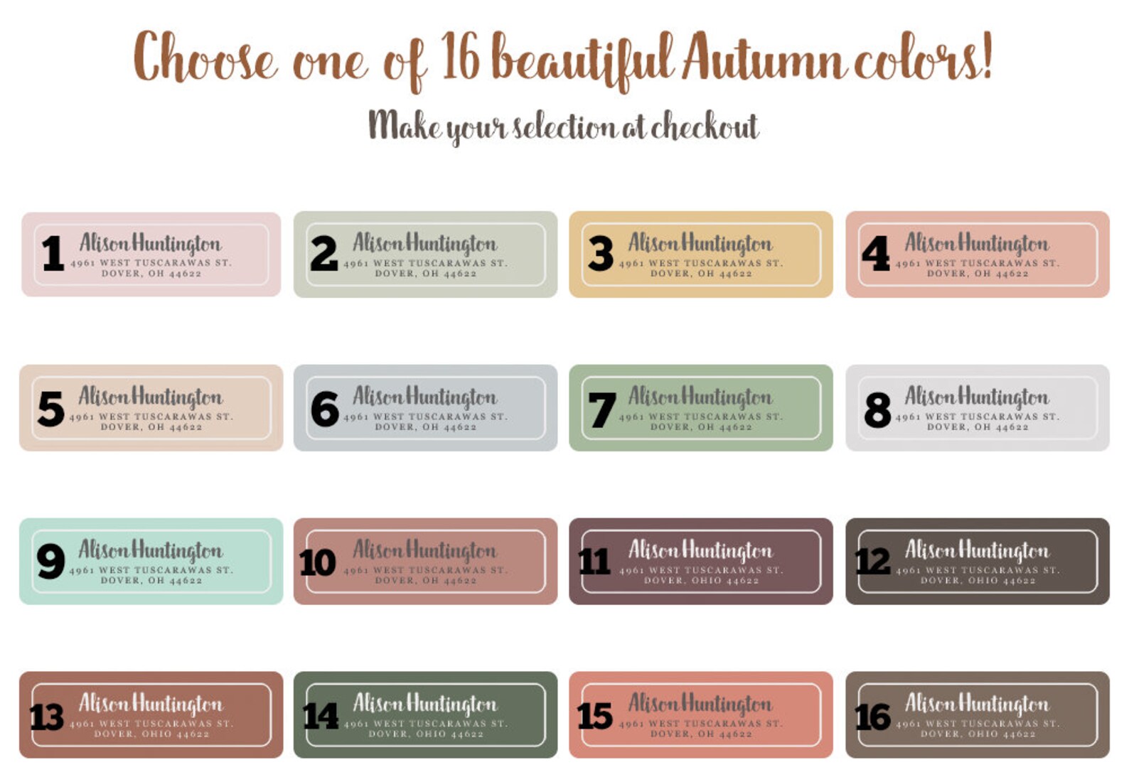 Address Labels / Autumn Colors Personalized Return Address - Etsy